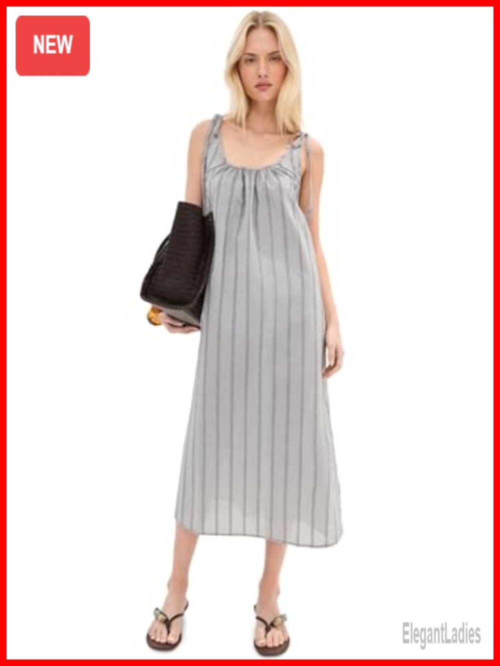 Women's Poplin Maxi Dress Distressed Side Slits Casual